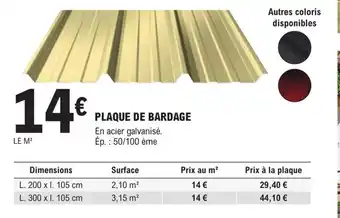 E.Leclerc Brico PLAQUE DE BARDAGE offre