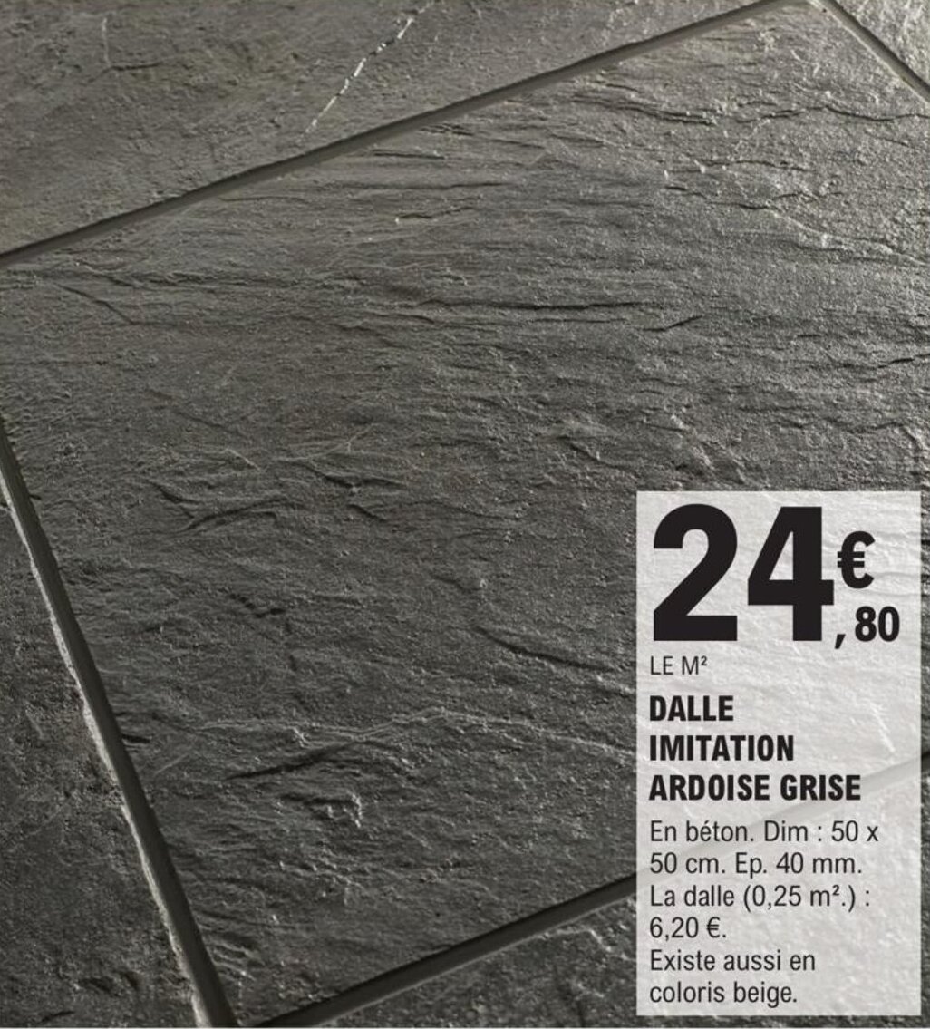 Promo DALLE IMITATION ARDOISE GRISE chez E.Leclerc Brico