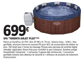 E.Leclerc Brico SPA "TORONTO AIRJET PLUS"(¹)(4) offre
