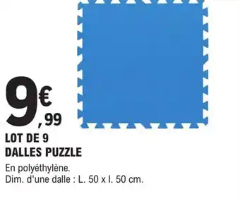E.Leclerc Brico LOT DE 9 DALLES PUZZLE offre