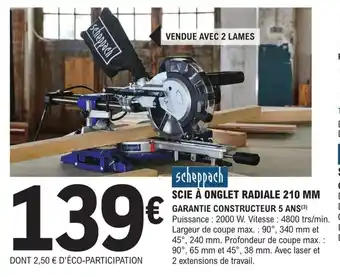 E.Leclerc Brico SCIE À ONGLET RADIALE 210 MM offre