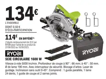 E.Leclerc Brico SCIE CIRCULAIRE 1600 W offre