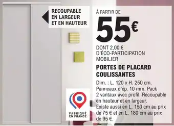 E.Leclerc Brico PORTES DE PLACARD COULISSANTES offre