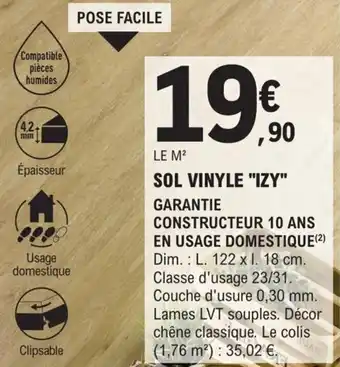 E.Leclerc Brico SOL VINYLE "IZY" offre