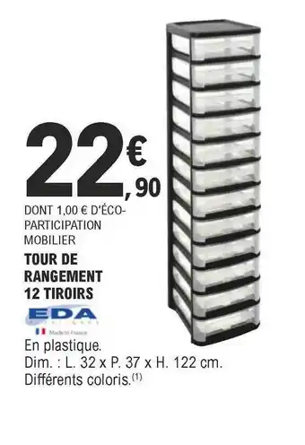 Tour De Rangement 12 Tiroirs Eda
