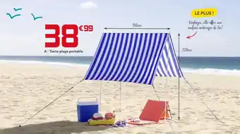 Gifi Tente plage portable offre