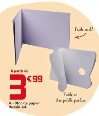 Gifi A - Bloc de papier dessin A4 offre