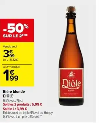 Carrefour Market Bière blonde DIOLE offre