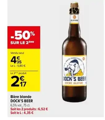 Carrefour Market Bière blonde DOCK'S BEER offre