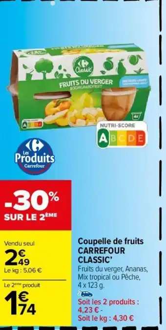 Carrefour Market Coupelle de fruits CARREFOUR CLASSIC' offre