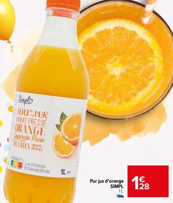 Carrefour Market Pur jus d'orange SIMPL offre