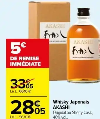 Carrefour Market Whisky Japonais AKASHI offre