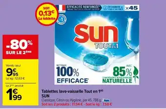 Carrefour Market Tablettes lave-vaisselle Tout en 1(d) SUN offre