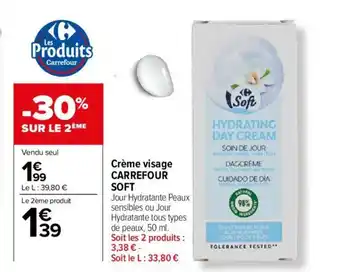 Carrefour Market Crème visage CARREFOUR SOFT offre