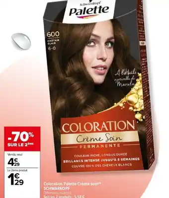 Carrefour Market Coloration Palette Crème soin() SCHWARKOPF offre