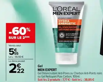 Carrefour Market Gel Désincrustant Anti-Pores ou Charbon Anti-Points noirs ou Gel Nettoyant Pure Carbon, 100ml. offre