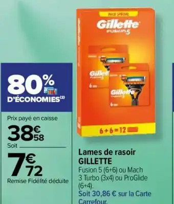 Carrefour Market Lames de rasoir GILLETTE offre