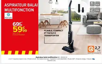 Carrefour Market Aspirateur balai multifonction Réf. : KSV222-22 offre