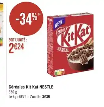 Casino Supermarchés Céréales Kit Kat NESTLE 330 g offre