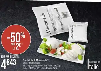 Sachet de 4 Mozzarella (b) L'Italie des Fromages