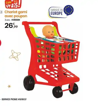 JouéClub Chariot garni avec poupon offre