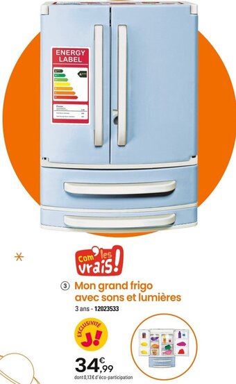 JouéClub Vrais! 3 Mon grand frigo avec sons et lumières offre