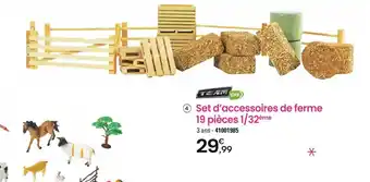 JouéClub 4 Set d'accessoires de ferme 19 pièces 1/32ème offre