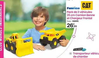 JouéClub 1 Pack de 2 véhicules 25 cm Camion Benne et Chargeur Frontal offre