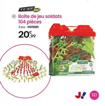 JouéClub 6 Boîte de jeu soldats 104 pièces offre