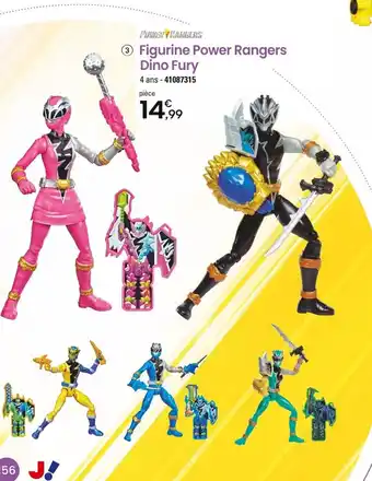 JouéClub 3 Figurine Power Rangers Dino Fury offre