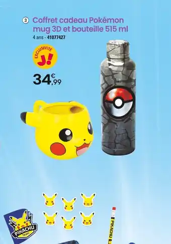 JouéClub 3 Coffret cadeau Pokémon mug 3D et bouteille 515 ml offre
