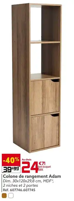 Gifi Colone de rangement adam offre