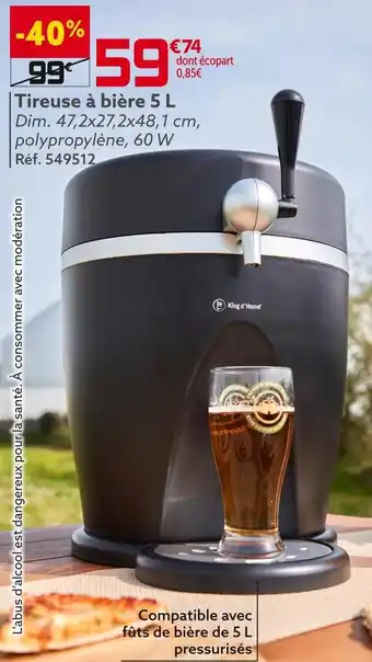 Gifi King d'home tireuse à bière 5 l offre