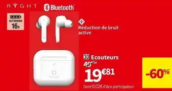 Conforama Ryght ecouteurs tws laeka anc offre