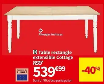 Conforama Table extensible cottage offre