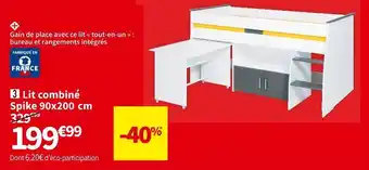 Conforama Lit combiné spike 90 cm offre