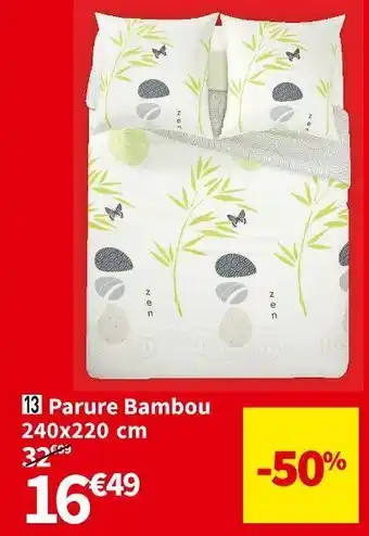 Conforama Parure bambou 240x220 cm offre