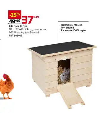 Gifi Clapier lapin offre