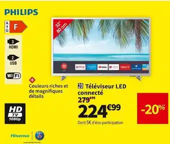 Conforama Philips téléviseur led connecté 32pfs6855/12 offre
