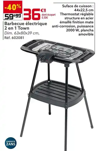 Gifi Barbecue électrique 2 en 1 town offre