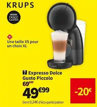Conforama Krups expresso dolce gusto piccolo xs yy4395fd offre
