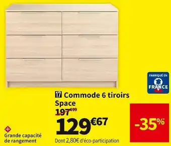 Conforama Commode 6 tiroirs space offre