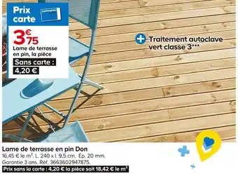 Castorama Lame de terrasse en pin don offre