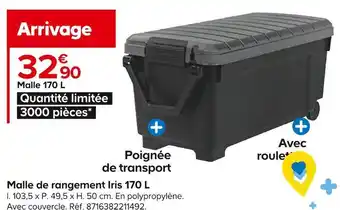 Castorama Malle de rangement iris 170 l offre