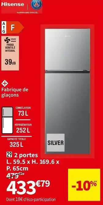 Conforama Hisense réf. 2 portes rt422n4adf offre