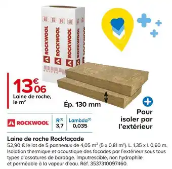 Castorama Rockwool laine de roche rockfaçade offre