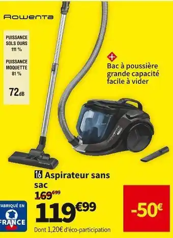 Conforama Rowenta aspirateur sans sac ro6920ea offre