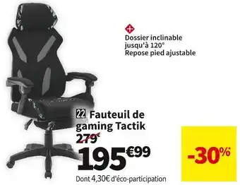 Conforama Fauteuil gaming bicolore tacti offre