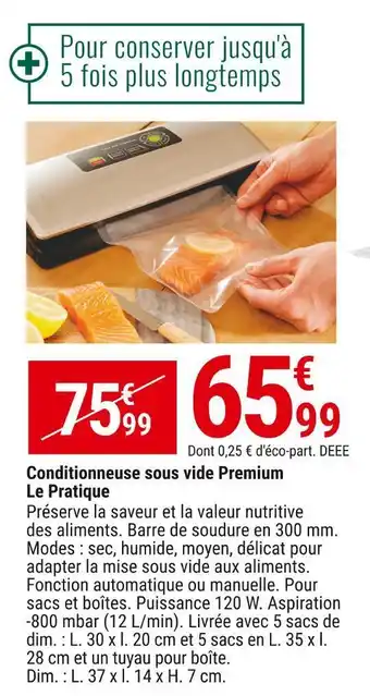Gamm vert Le pratique conditionneuse sous vide premium offre