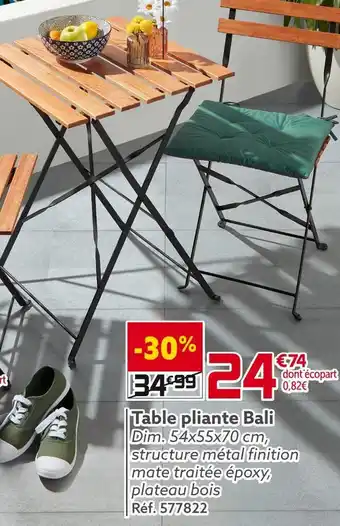 Gifi Table pliante bali offre